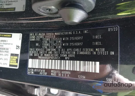 2023 Toyota Corolla Cross L из США, поврежденный, VIN 7MUAAABG8PV050451